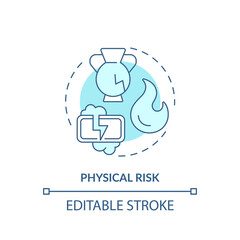 Physical risk concept icon. Purchase risk factor idea thin line illustration. Dangerous product. Injure to consumer. Malfunction, accident. Vector isolated outline RGB color drawing. Editable stroke