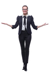 in full growth. a man in a light t-shirt striding forward.