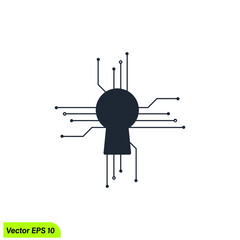 cyber security icon vector illustration simple design element