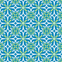 Seamless tiles pattern. Mosaic pattern for ceramic in dutch, portuguese, spanish, italian style.