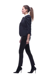 in full growth. a man in a light t-shirt striding forward.