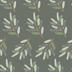Beautiful seamless herbal vector pattern. Pattern with leaf and flowers for textile design and fabrics