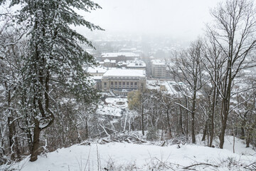 Belgium, Spa, casino seen from the heights of the city