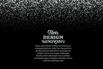 Silver glitter vector texture isolated on black background. Silver particles color. Celebratory background concept.