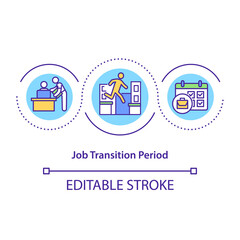 Job transition period concept icon. Be cooperative and helpful employee idea thin line illustration. Communicate with colleagues. Vector isolated outline RGB color drawing. Editable stroke