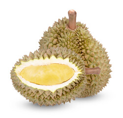 Obraz premium Fresh Durian Fruit isolated on white background