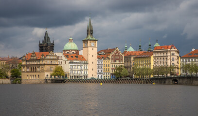 Fototapeta premium embankment in Prague near Charles Bridge