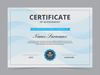 Modern Certificate Template Vector Design
