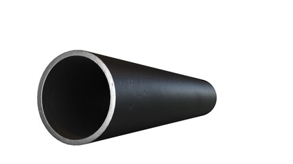 Round pipe metal profile - isolated computer generated industrial 3D rendering