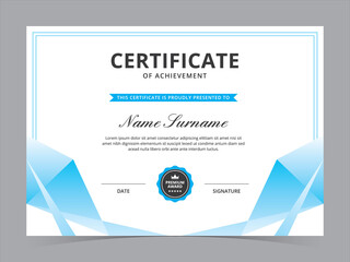 Modern Certificate Template Vector Design