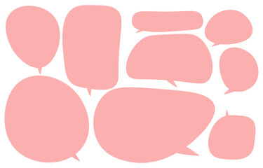 Set speech bubble on a white background, vector speaking or chat talk box , icon balloon text or communication,speak cloud for cartoon and comic, message dialog