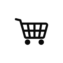 Shopping Cart Icon. Flat Style Shopping Trolley Cart or Basket Icon Symbol. Web Icon for Onling Shopping Checkout, Basket, Bag