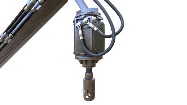 torque head for screw piers machine. isolated computer generated industrial 3D illustration