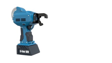 electrical reinforcing steel wire tier tool, isolated conceptual industrial 3D illustration