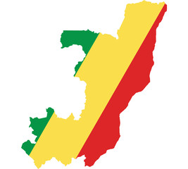 Map Flag of Republic of the Congo isolated on white background. Vector illustration eps 10