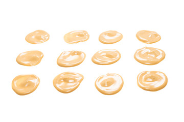 Mushroom sauce splashes isolated on white background.