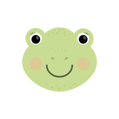 Frog face. Vector illustration.