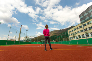 person running on the stadium