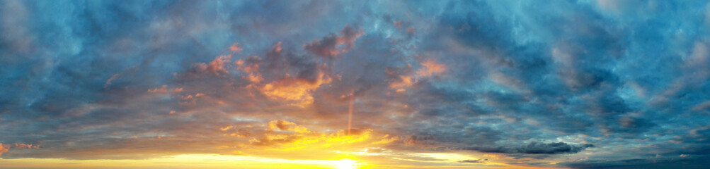  panorama sky. Beautiful cloud in the sunrise sky background. Sky banners background.