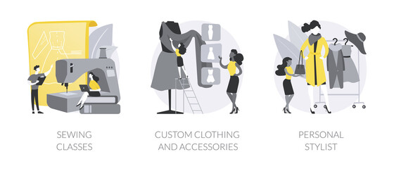 Fashion style abstract concept vector illustrations.
