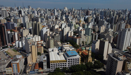 Aerial view of the Santa Cecilia neighborhood, located in the downtown district of Sao Paulo,...