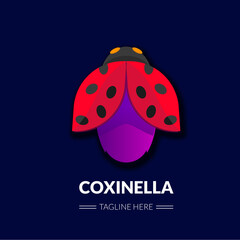 modern gradient logo template of coccinella beetle for pest, insecticide company, farm protection llc