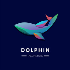 Modern logo design of Dolphin logo vector template for brand identity