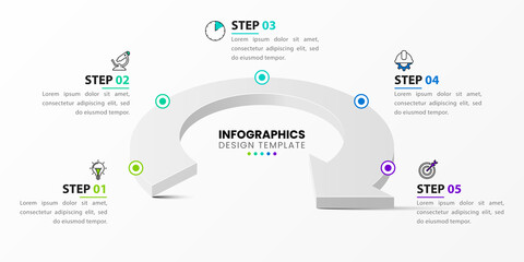 Infographic design template. Creative concept with 5 steps