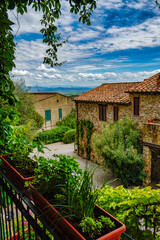 Panorama from the town of Caldana Gavorrano Grosseto Tuscany Italy