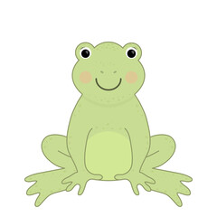 Cute frog. Vector illustration.