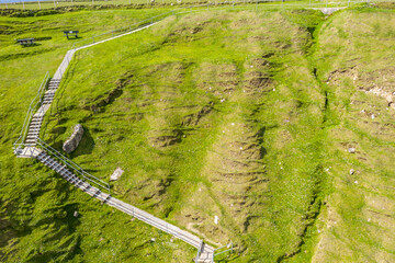 Aerial view of the stairs to the Silver Strand in County Donegal - Ireland
