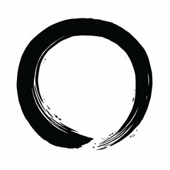 Black Enso Zen Circle Vector Brush Icon