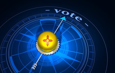 Abstract vintage navigation equipment. Motivation to voting. 3D illustration