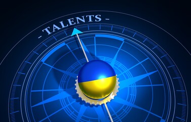 Concept of talents recruitment and human resources. 3D illustration