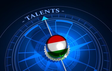 Concept of talents recruitment and human resources. 3D illustration