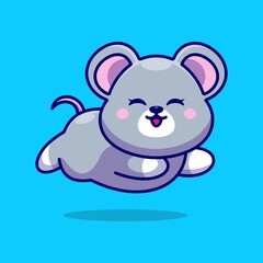 Cute baby mouse running cartoon