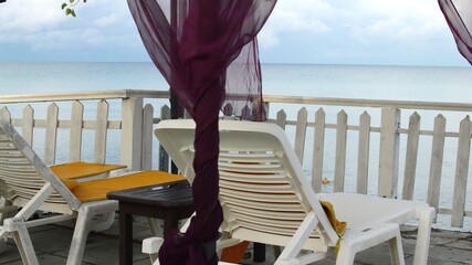 3D illustration - View from tropical lounge baldachin © vitanovski