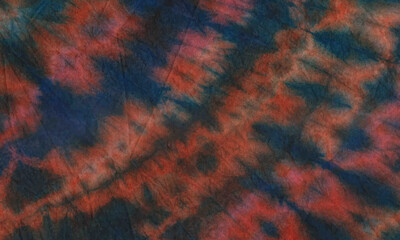  magical floral flower orange navy blue gradient vector tie dye pattern background wallpaper illustration graphic neck design . bright lightning decoration texture fabric cotton surface.