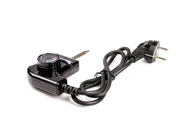 Electric frying pan cable or shabu, suki cooking pot plug on white background.