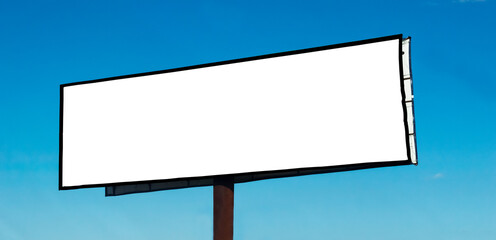 Obraz premium Blank billboard against blue sky background ,mock up.