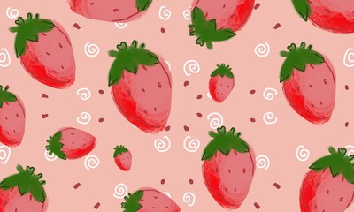 seamless pattern with strawberries