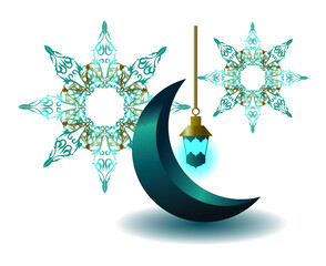 eid mubarak. design elements for Eid. lantern.