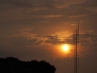 Photo of the sun in the morning.