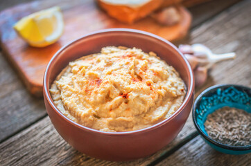hummus in a plate