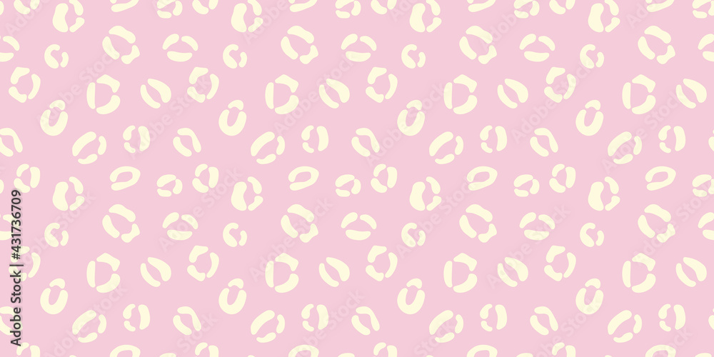 Poster Cheetah seamless pattern vector background yellow and pink