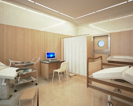 3d rendering modern genecological treatment room in the hospital