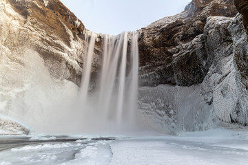 The beautiful Waterfall Skogafoss in Iceland, Europe