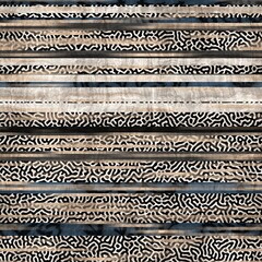 Seamless animal inspired ethnic stripe line pattern. High quality illustration. Tribal intricate and highly textured stripes interspersed with patterned stripes. Chaotic montage design.
