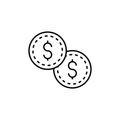 Dollar icon isolated on white background. Cash symbol modern, simple, vector, icon for website design, mobile app, ui. Vector Illustration