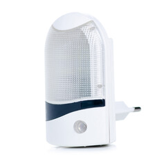 Night light with motion sensor on white background isolation